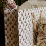 Hand Block Printed Gift Bags (Large) - Blush
