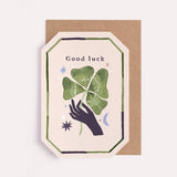 Lucky Clover Good Luck Card | Greetings Cards | Die Cut Card