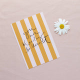 'You are bloody brilliant' Stripe Postcard