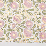 Block Printed Wrapping Paper Sheets - Marigold Glitz Blush - Chobham Flowers #