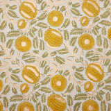 Block Printed Wrapping Paper Sheets -Marigold Glitz Sunshine - Chobham Flowers #