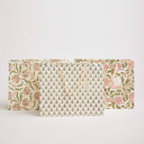 Hand Block Printed Gift Bags (Large) - Blush - Chobham Flowers #