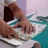 Hand Block Printed Gift Bags (Medium) - Blue Stone - Chobham Flowers #