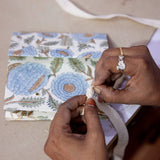 Hand Block Printed Gift Bags (Medium) - Blue Stone - Chobham Flowers #