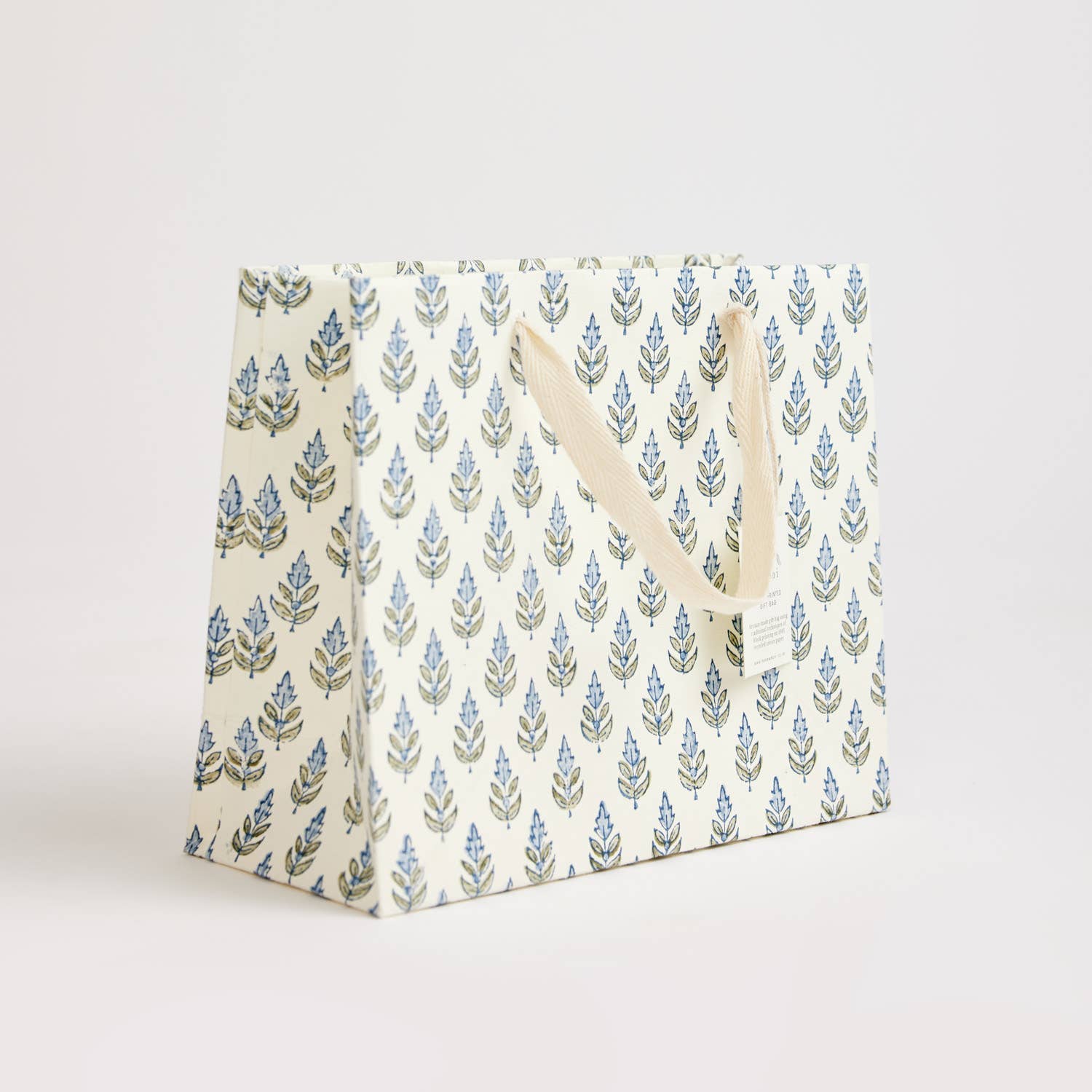 Hand Block Printed Gift Bags (Medium) - Blue Stone - Chobham Flowers #