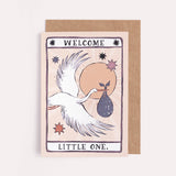 Stork New Baby Card | Gender Neutral Baby | Congratulations Cards - Chobham Flowers #