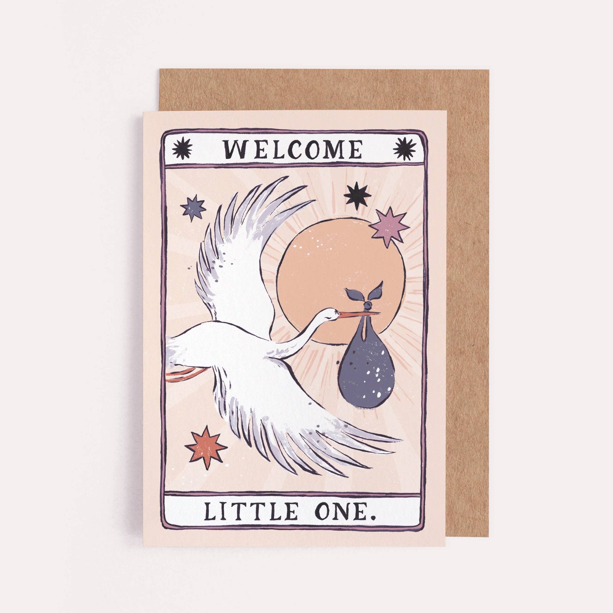 Stork New Baby Card | Gender Neutral Baby | Congratulations Cards - Chobham Flowers #