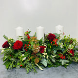 Red Rose & Berry | Fresh Christmas Table Arrangement