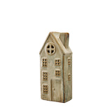 LED Ceramic House Decoration – Soft White Glaze