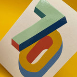 Age 70 Card - Modern Design with Colour Use