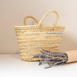 French Baskets, Moroccan Basket, Straw tote bag, Grocery bag: Large