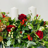 Red Rose & Berry | Fresh Christmas Table Arrangement
