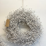 Dried White Linum Christmas Wreath | 30cm