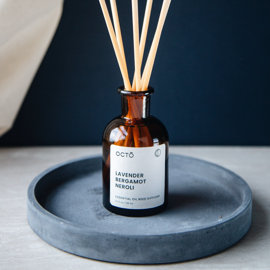 Burgandy Reed Diffuser Serene (Lavender + Bergamot + Neroli) Reed Diffuser: Reed diffuser 125 ...