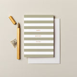 Olive Stripes Birthday Card | Male Birthday Cards | For Him
