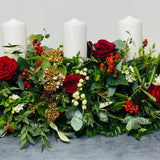 Red Rose & Berry | Fresh Christmas Table Arrangement