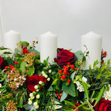 Red Rose & Berry | Fresh Christmas Table Arrangement