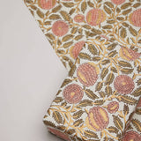 Block Printed Wrapping Paper Sheets - Marigold Glitz Coral