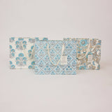 Block Printed Gift Bags (Medium) - Blue Opal