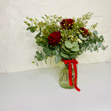 Red Rose & Eucalyptus | Vase Arrangement | Christmas Flowers