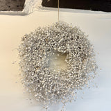 Dried White Linum Christmas Wreath | 30cm