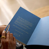 Block Printed Ruled Notebook (A5) - Trellis Indigo