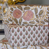 Block Printed Wrapping Paper Sheets - Marigold Glitz Coral