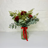 Red Rose & Eucalyptus | Vase Arrangement | Christmas Flowers
