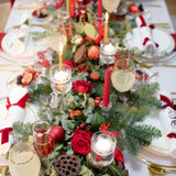 Red Rose Table Garland | Fresh Christmas Table Arrangement