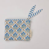 Organic Cotton Zipped Pouch Set 2pk - Floral Indigo