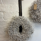 Dried White Linum Christmas Wreath | 30cm