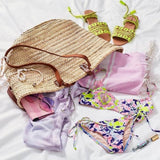 Straw tote bag, strap reusable grocery bag, woven bag