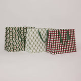 Block Printed Gift Bags (Large) - Holly Green