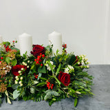 Red Rose & Berry | Fresh Christmas Table Arrangement