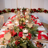Red Rose Table Garland | Fresh Christmas Table Arrangement