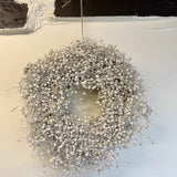 Dried White Linum Christmas Wreath | 30cm