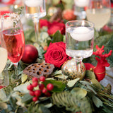 Red Rose Table Garland | Fresh Christmas Table Arrangement