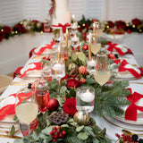 Red Rose Table Garland | Fresh Christmas Table Arrangement