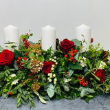 Red Rose & Berry | Fresh Christmas Table Arrangement