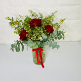 Red Rose & Eucalyptus | Vase Arrangement | Christmas Flowers