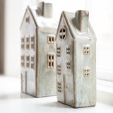 LED Ceramic House Decoration – Soft White Glaze