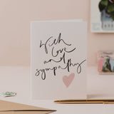 'With Love and Sympathy' Hand Lettered Card: Cellophane
