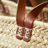 Straw tote bag, strap reusable grocery bag, woven bag