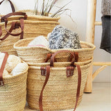 Straw tote bag, strap reusable grocery bag, woven bag