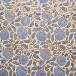 Block Printed Wrapping Paper Sheets-Marigold Glitz BlueStone - Chobham Flowers #