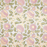 Block Printed Wrapping Paper Sheets - Marigold Glitz Blush - Chobham Flowers #