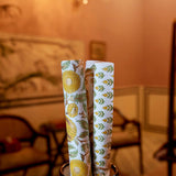 Block Printed Wrapping Paper Sheets -Marigold Glitz Sunshine - Chobham Flowers #
