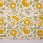 Block Printed Wrapping Paper Sheets -Marigold Glitz Sunshine - Chobham Flowers #