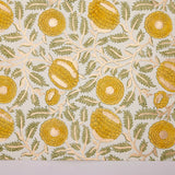 Block Printed Wrapping Paper Sheets -Marigold Glitz Sunshine - Chobham Flowers #