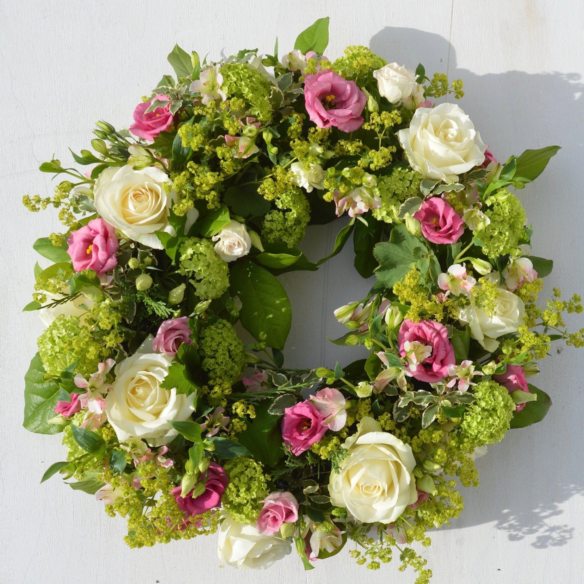 Country Garden Wreath - Funeral Flowers - Chobham Flowers #14 Inch